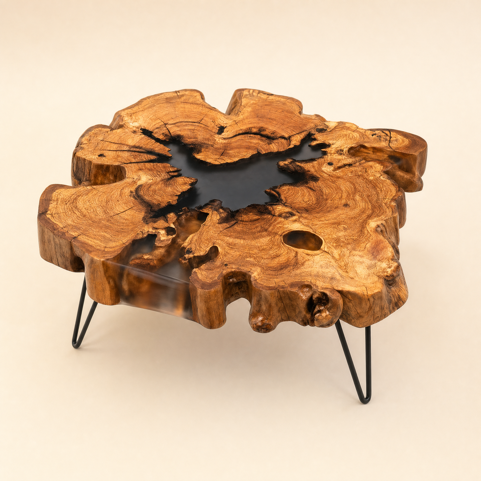 Live Edge Olive Wood Resin Coffee Table