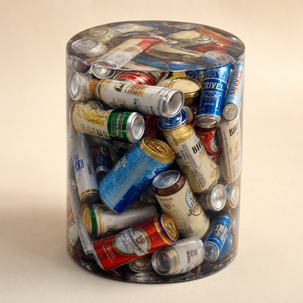 Mixed Beer Can Resin Stool