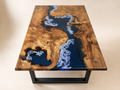 Ocean Wave Blue Epoxy River Dining Table