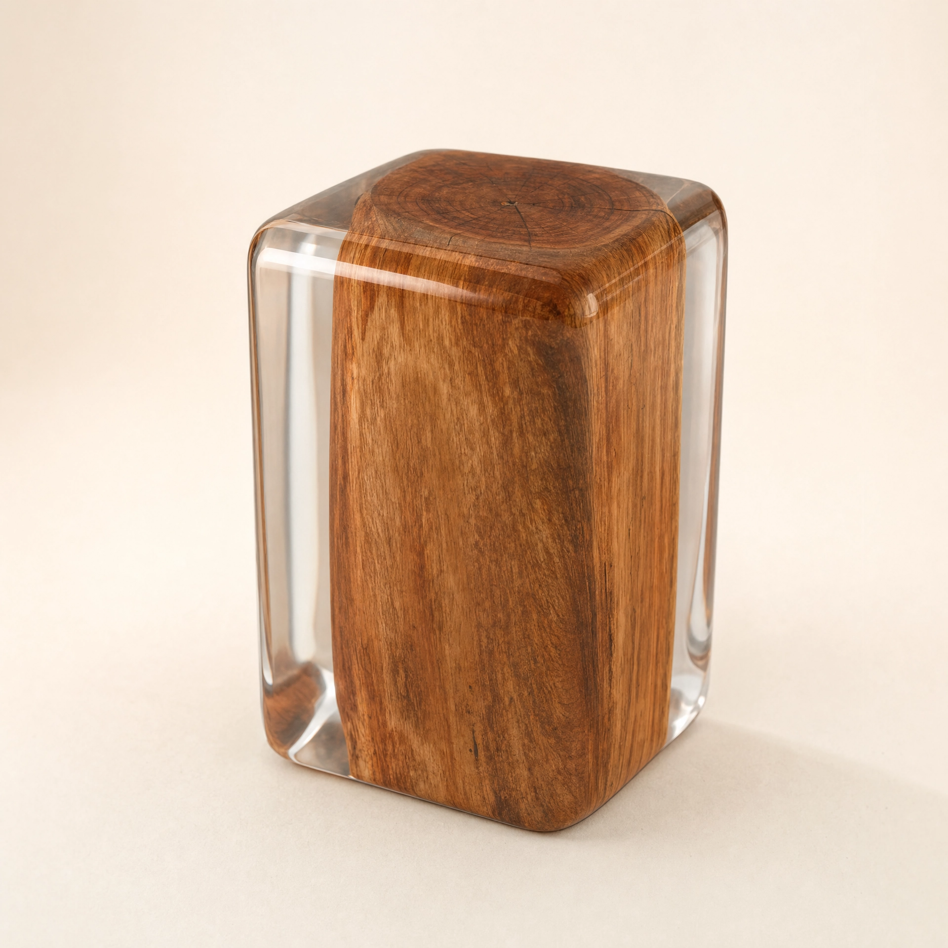 Wood Stump Clear Resin Stool