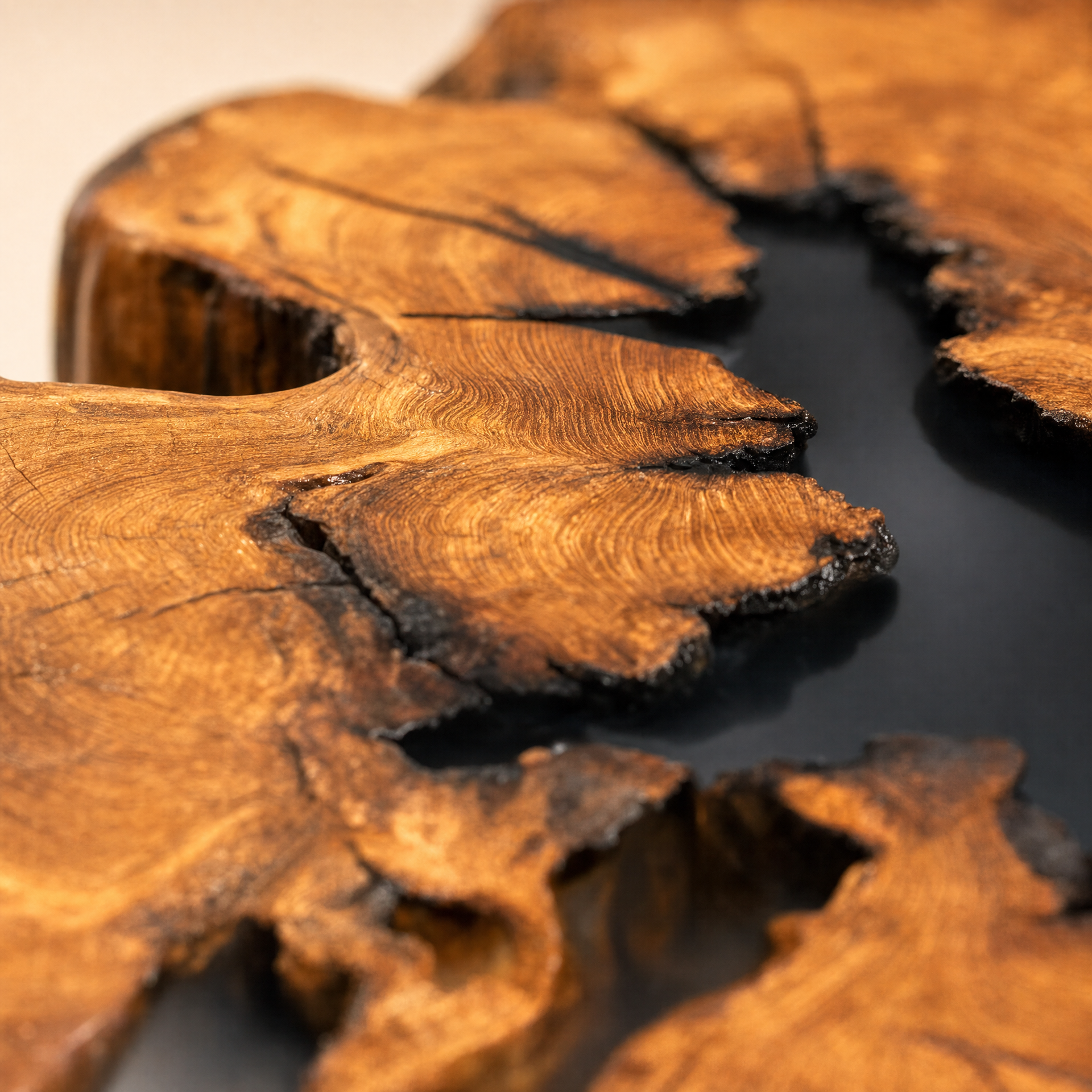 Live Edge Olive Wood Resin Coffee Table