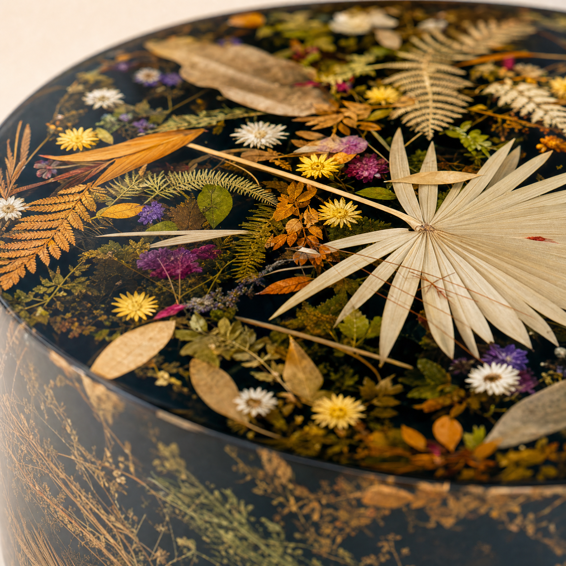 Botanical Black Resin Coffee Table