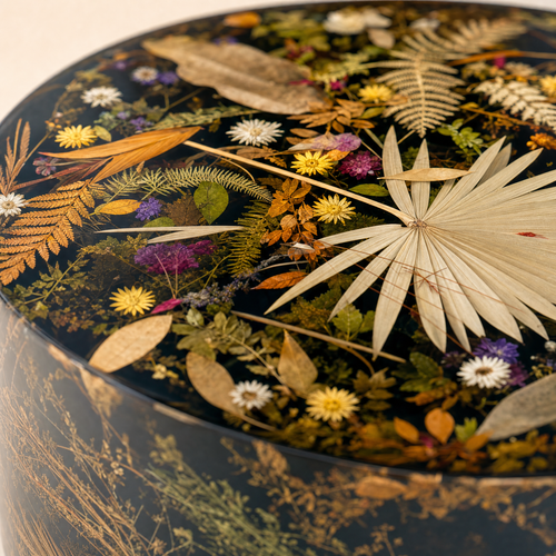 Botanical Black Resin Coffee Table