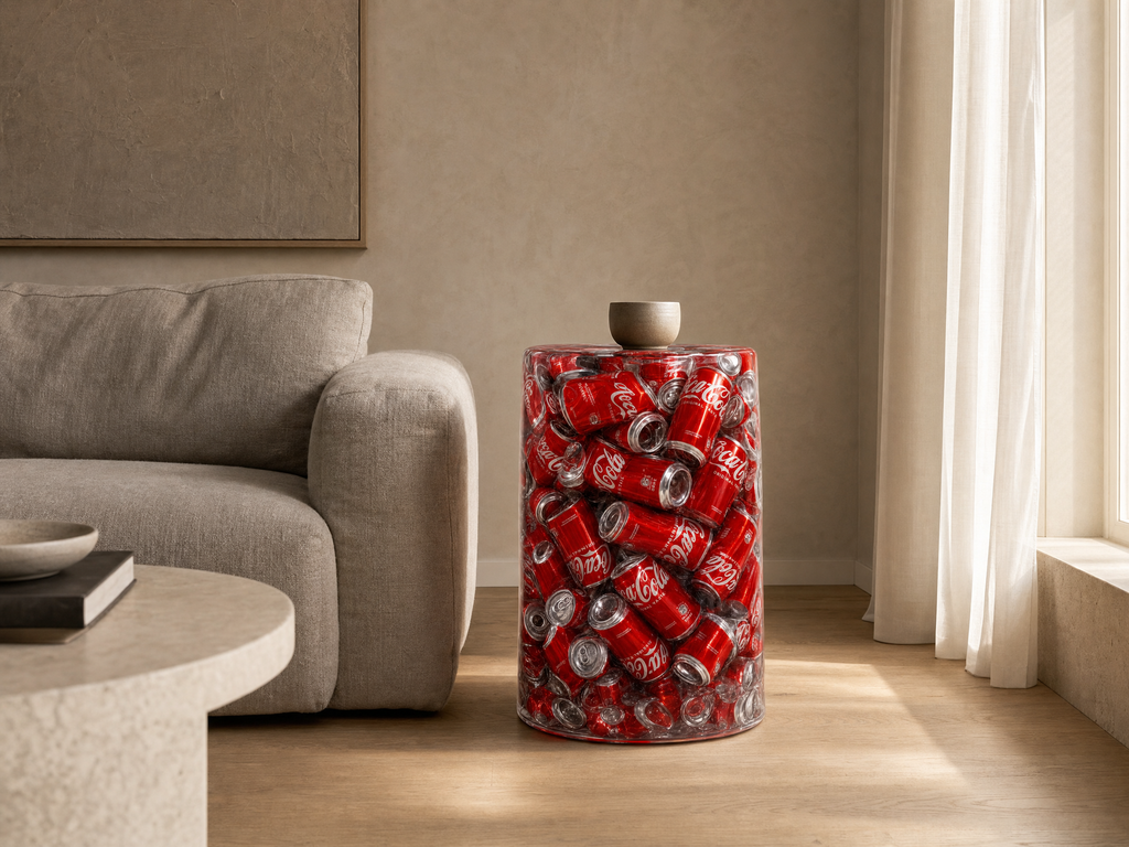 Coca-Cola Can Resin Stool
