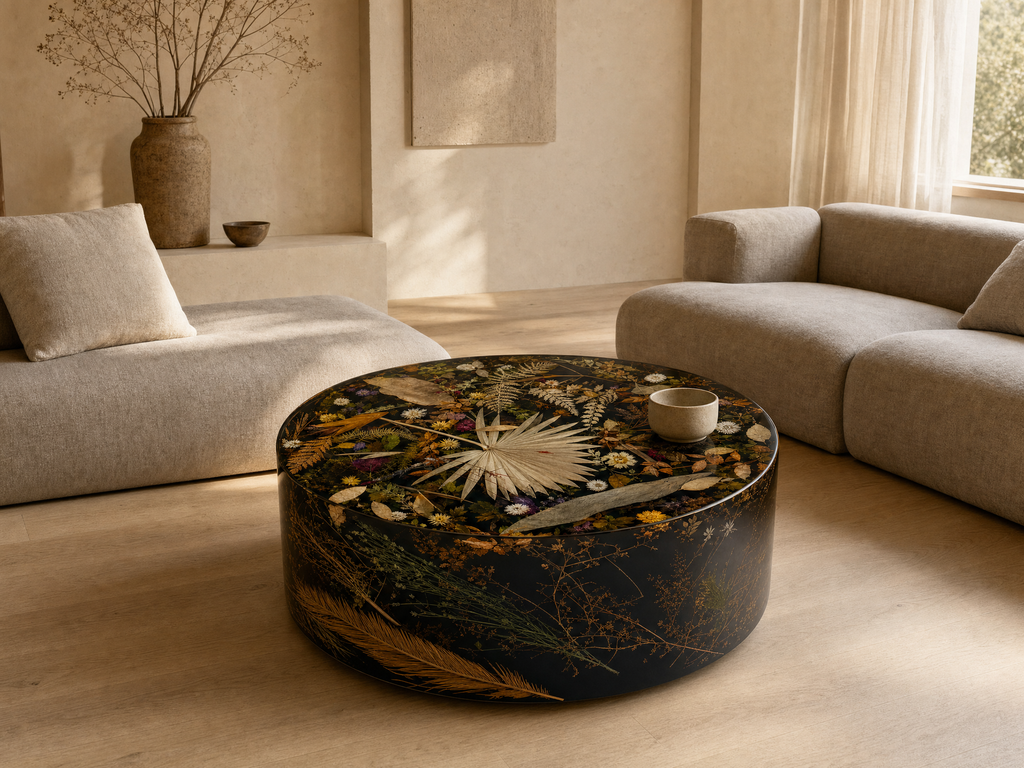 Botanical Black Resin Coffee Table