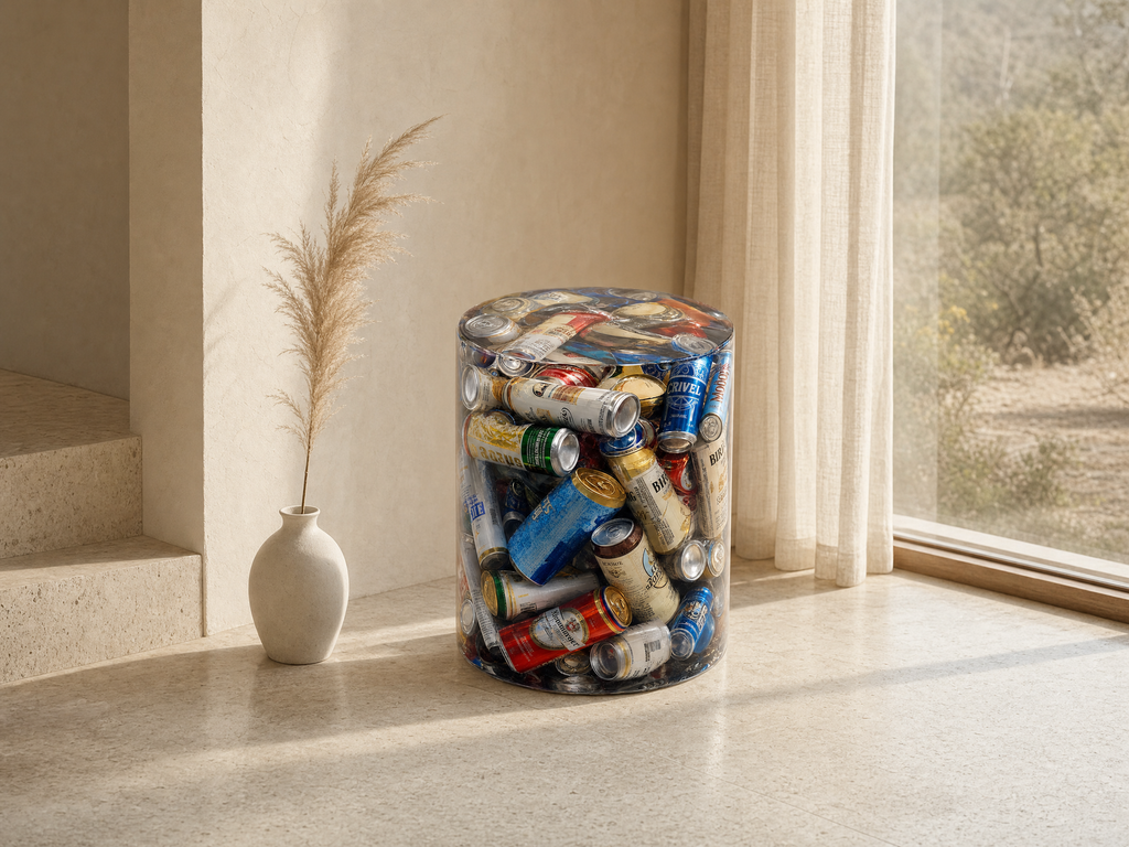 Mixed Beer Can Resin Stool