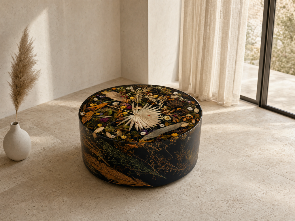 Botanical Black Resin Coffee Table