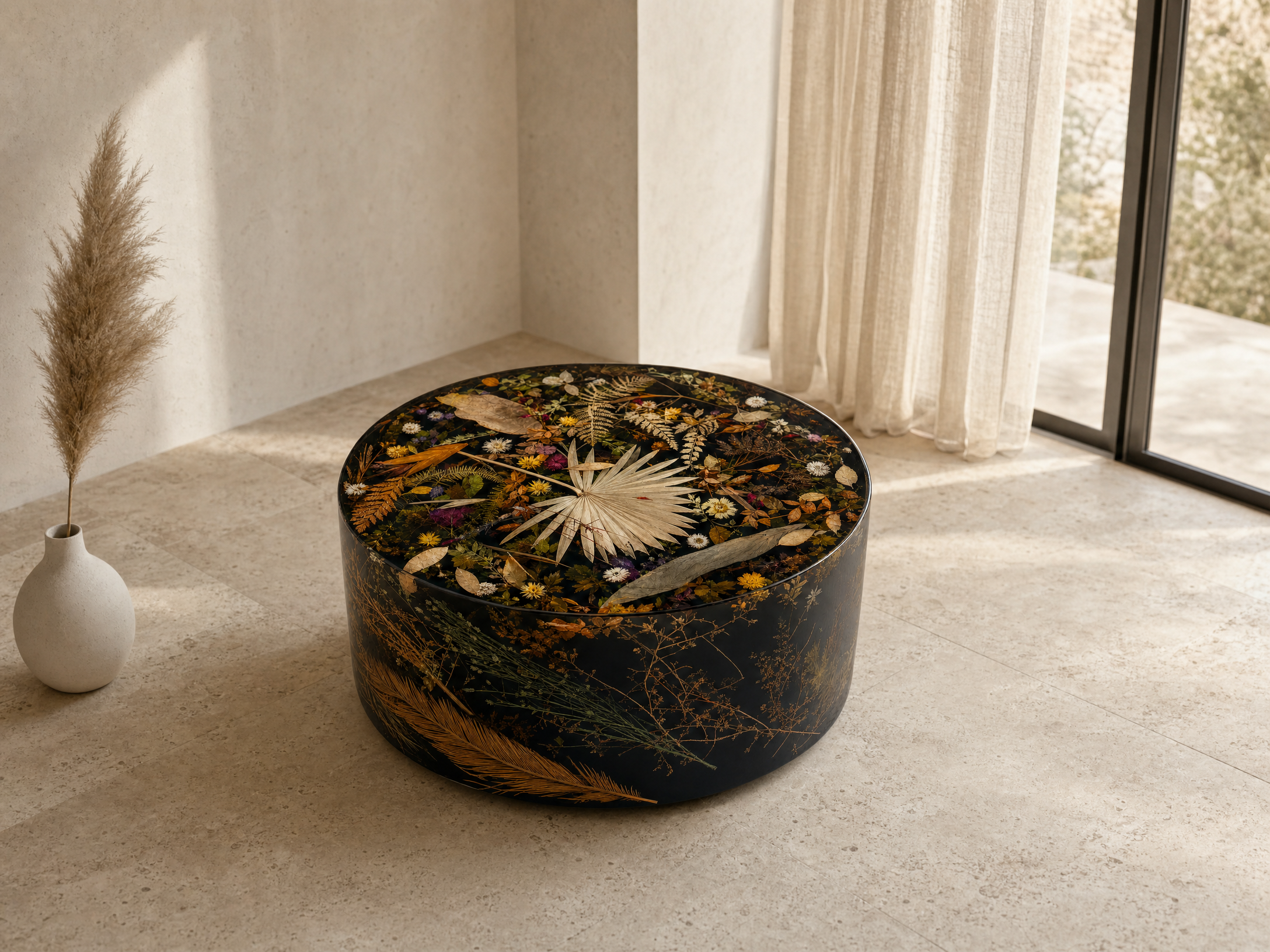 Botanical Black Resin Coffee Table