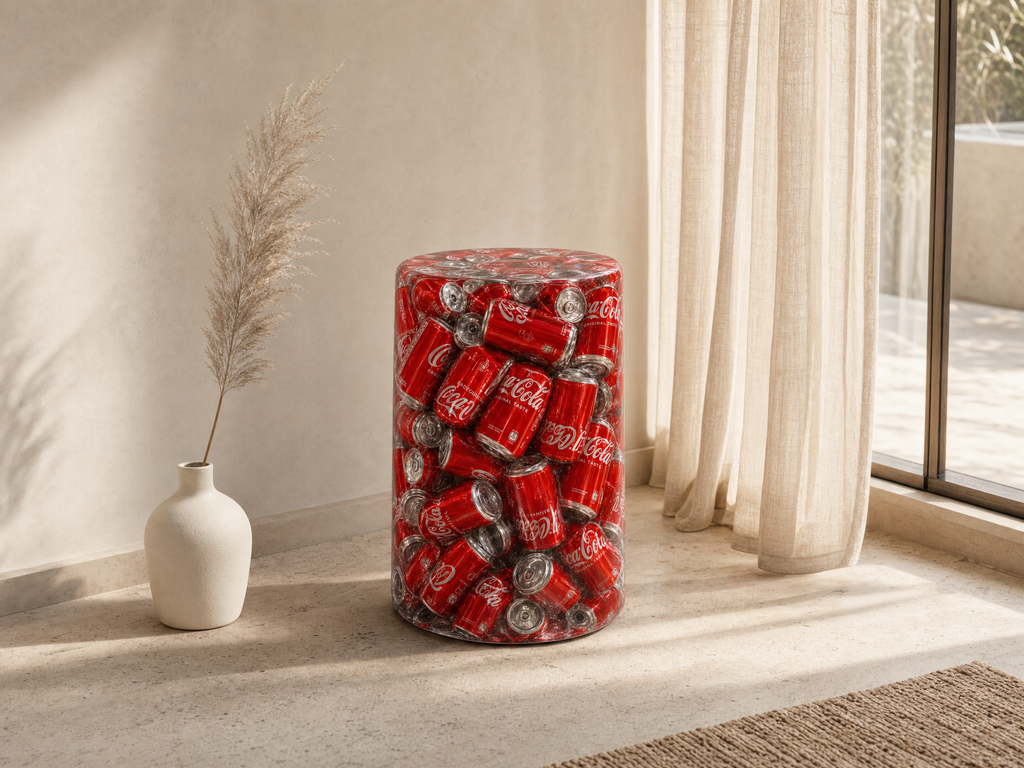 Coca-Cola Can Resin Stool