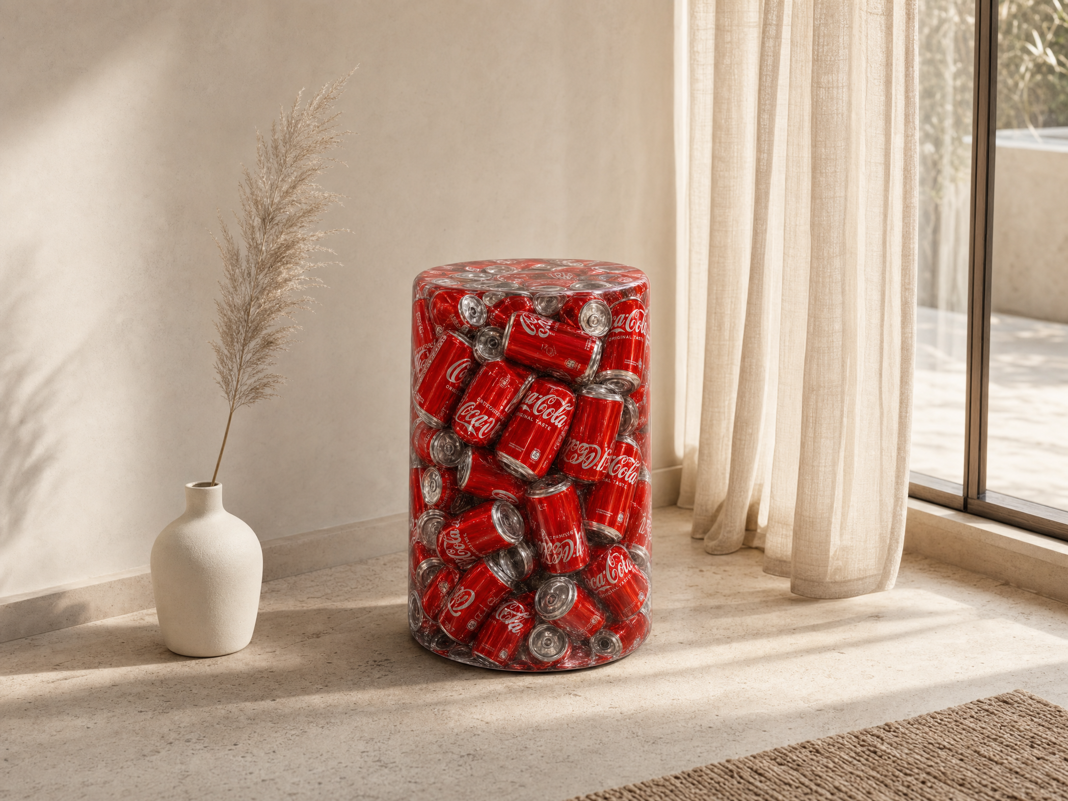 Coca-Cola Can Resin Stool