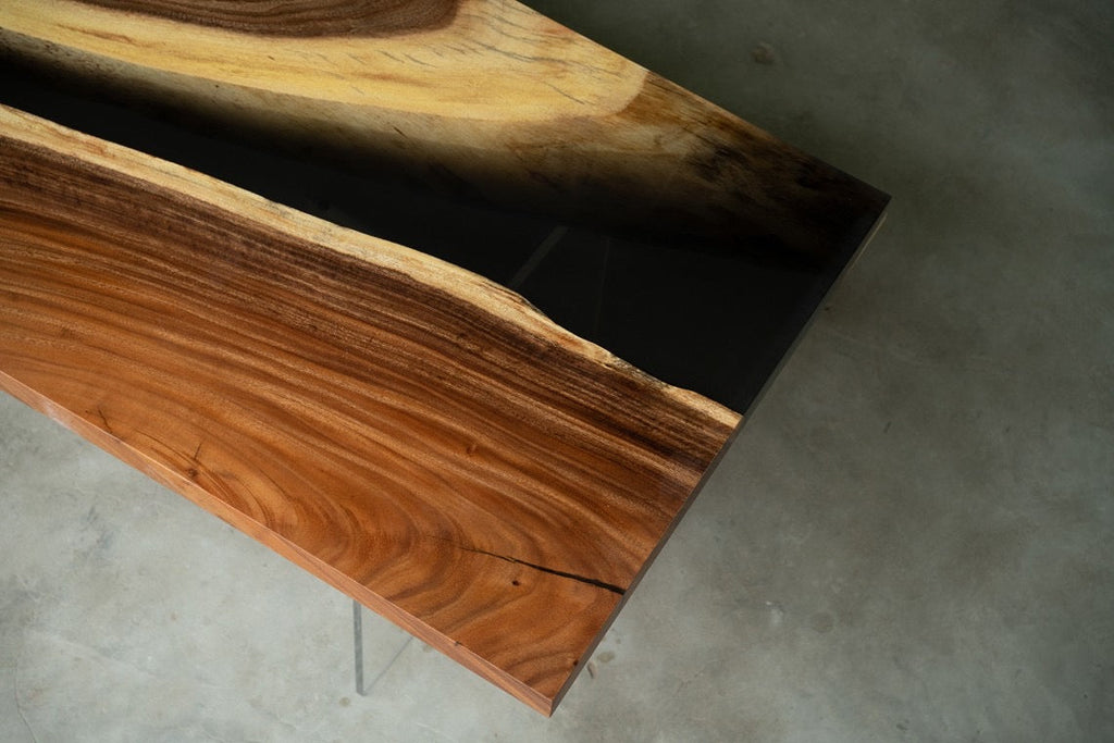 Walnut Wood Epoxy Resin Table  (with SAICOS Premium Hardwax-Oil Finish)