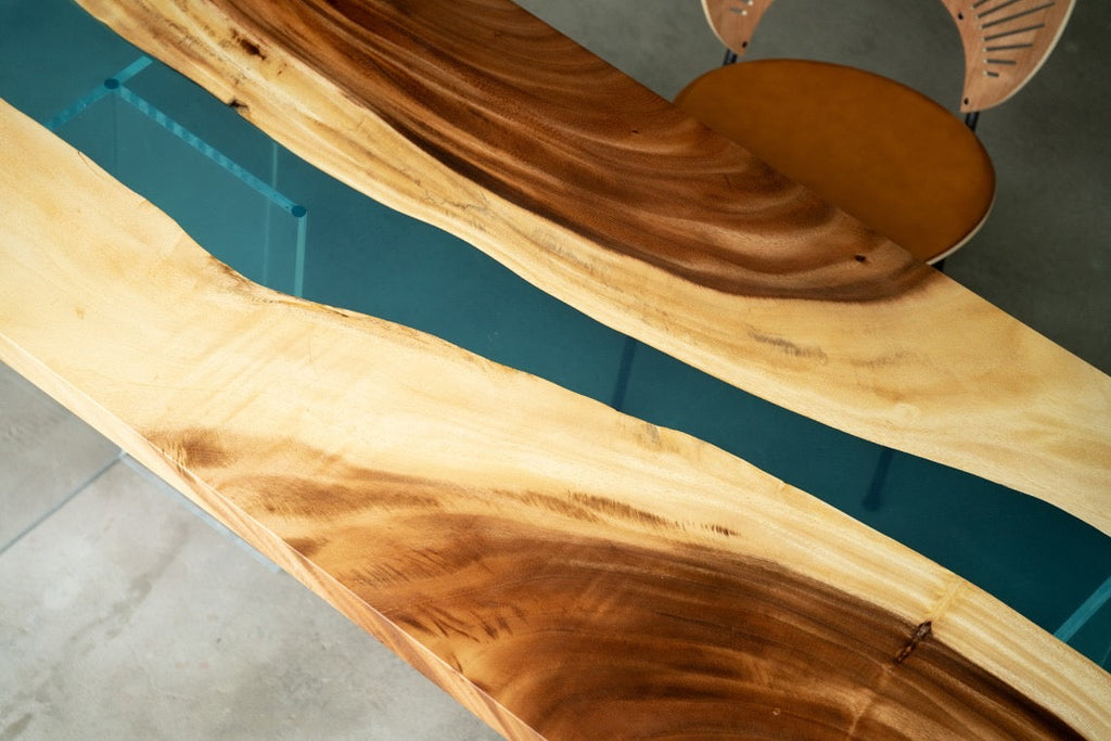 Walnut Wood Epoxy Resin Table  (with SAICOS Premium Hardwax-Oil Finish)