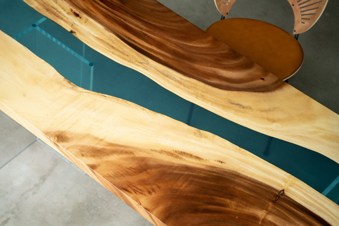 Walnut Wood Epoxy Resin Table  (with SAICOS Premium Hardwax-Oil Finish)