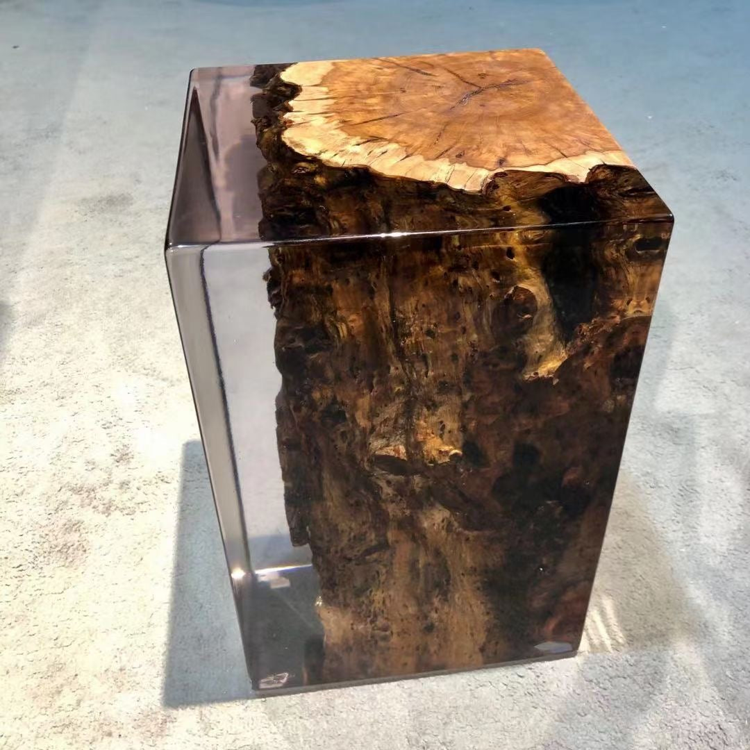 Wood Stump Clear Resin Stool