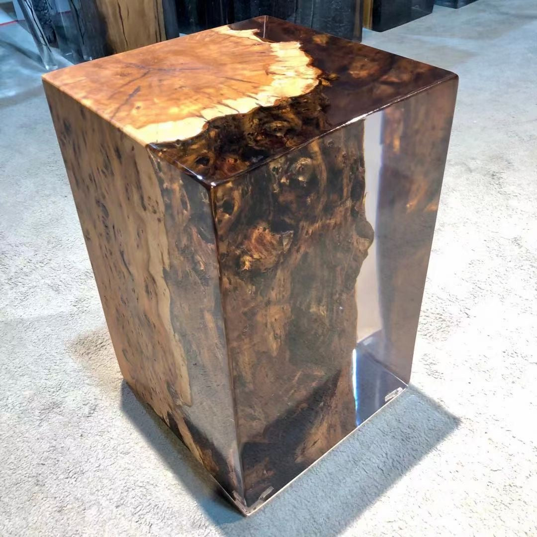 Wood Stump Clear Resin Stool