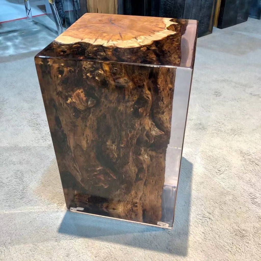 Wood Stump Clear Resin Stool