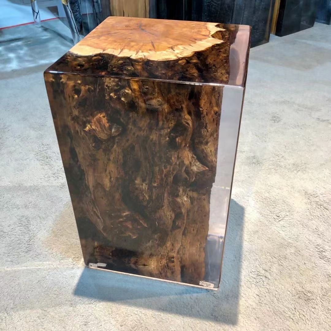 Wood Stump Clear Resin Stool