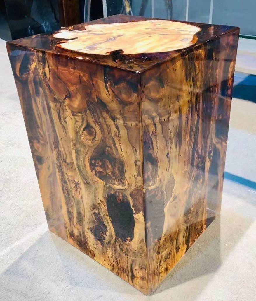 Wood Stump Clear Resin Stool