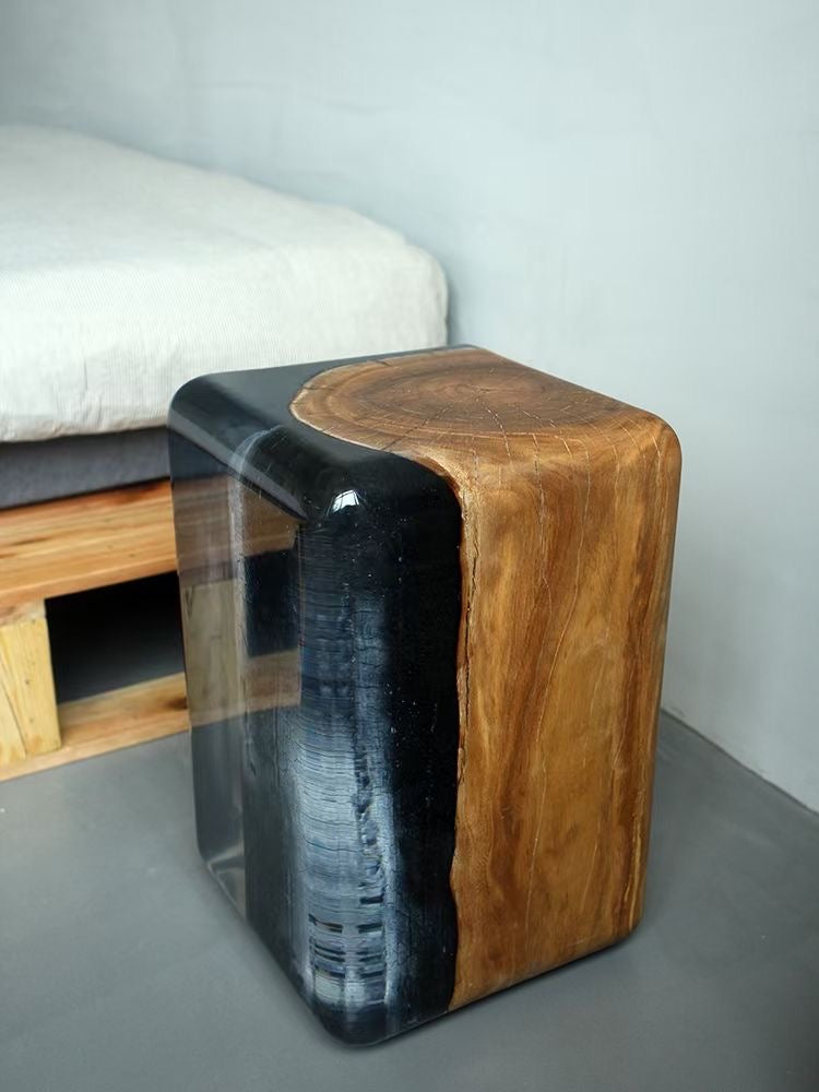 Wood Stump Clear Resin Stool