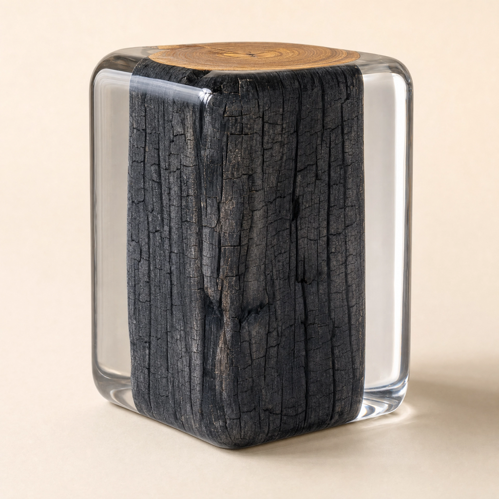 Wood Stump Clear Resin Stool